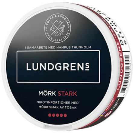 Lundgrens Mörk Stark All White-Nicotine Pouches-Gigasnus.com