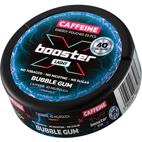 X-Booster Bubble Gum 40 mg-Koffein Pouches-Gigasnus.com