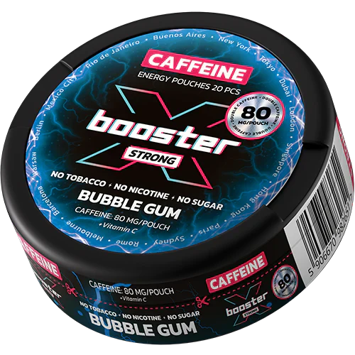X-Booster Bubble Gum 80 mg-Koffein Pouches-Gigasnus.com