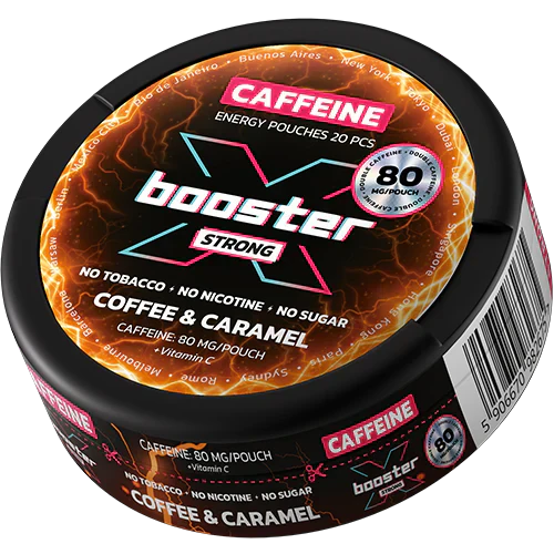 X-Booster Coffee & Caramel 80 mg-Koffein Pouches-Gigasnus.com