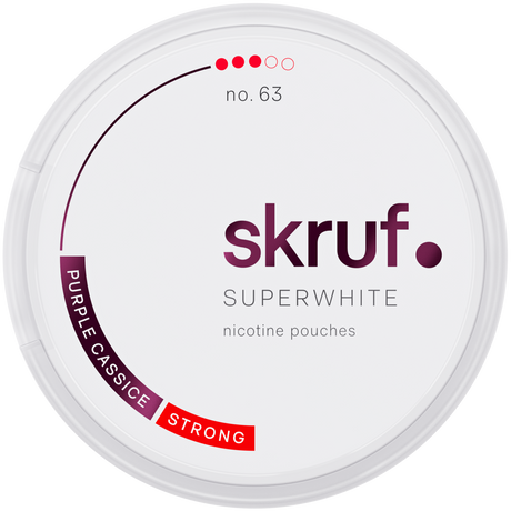 Skruf Superwhite Purple Cassice No.63-Nicotine Pouches-Gigasnus.com