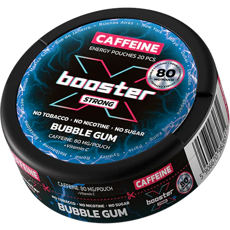 X-Booster Bubble Gum 80 mg-Koffein Pouches-Gigasnus.com