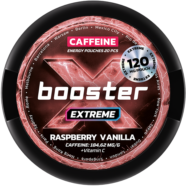 X-Booster Extreme Raspberry & Vanilla 120 mg-Energy Pouches-Gigasnus.com